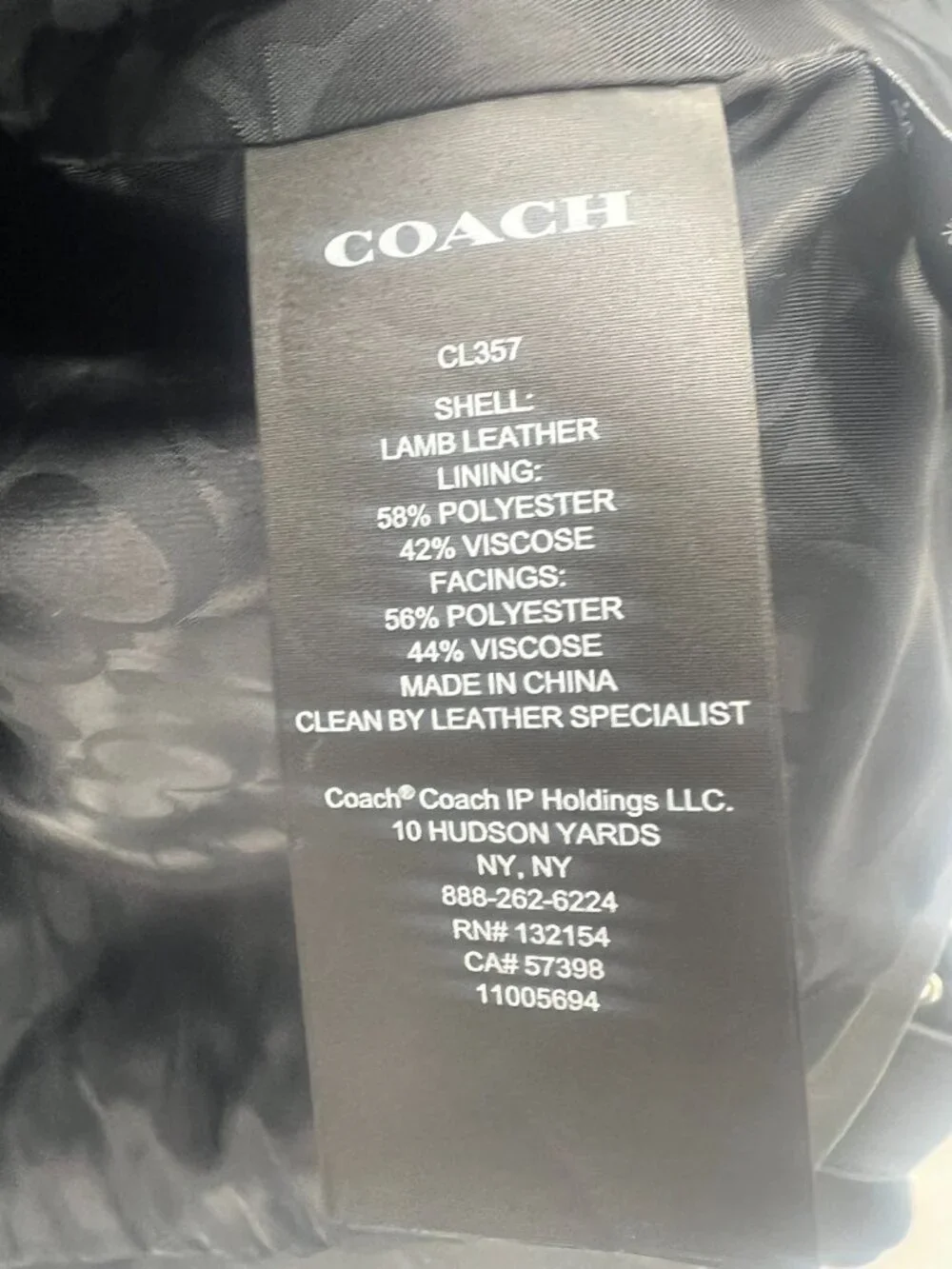 Coach Mini Leather Trench 100% Lambskin Leather Black Women's Medium - Picture 5 of 6